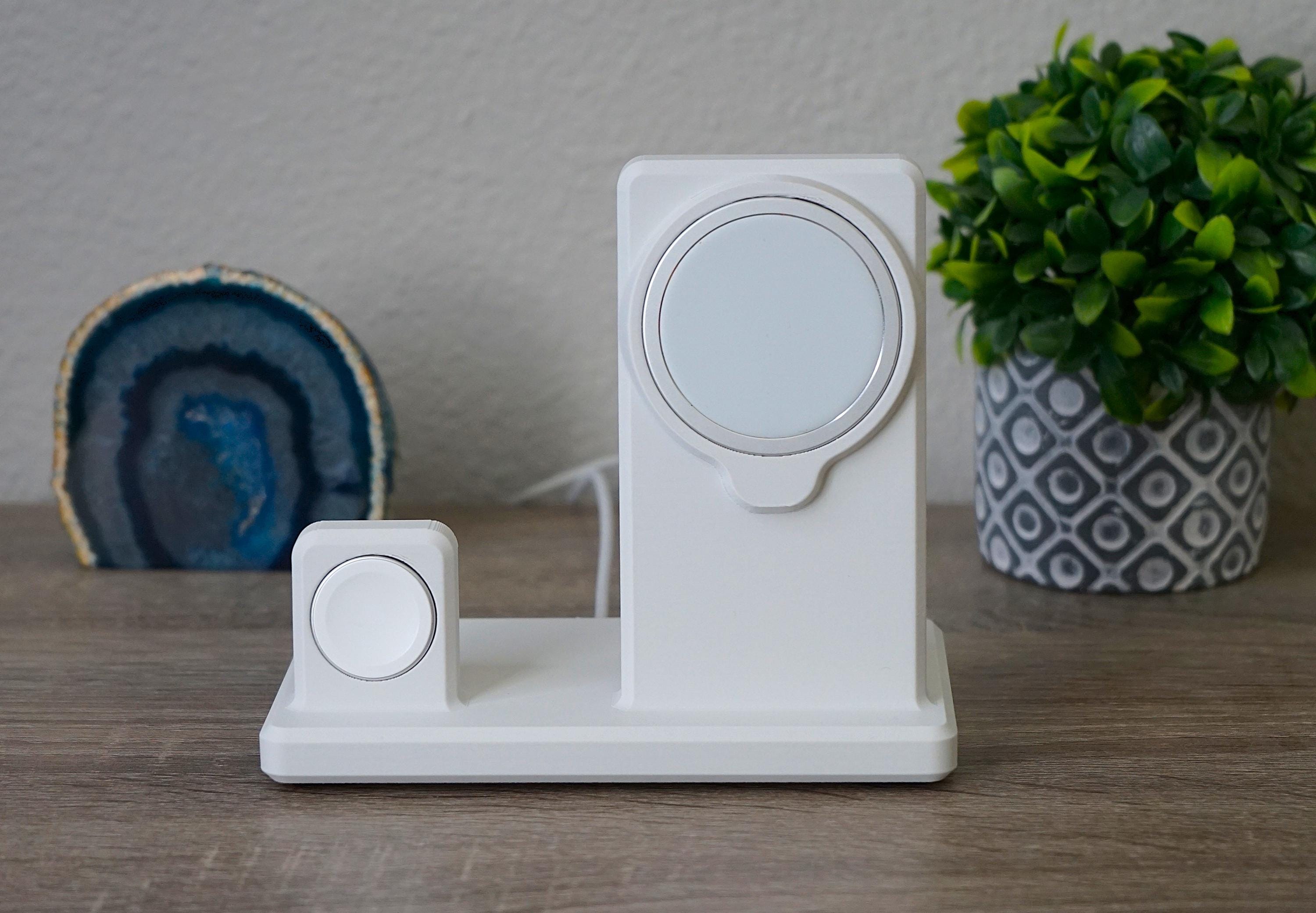 Upright MagSafe iPhone and Apple Watch Holder for Charging (3D Printed)