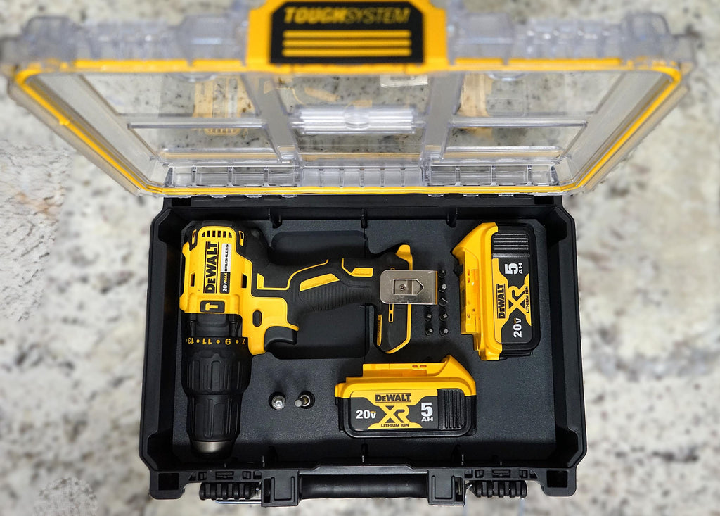 DeWalt Drill (DCD776, DCD777, DCD778) and Battery (DCB204, DCB205, DCB206) Insert for DeWalt Tough System 2.0 Deep Compact Organizer