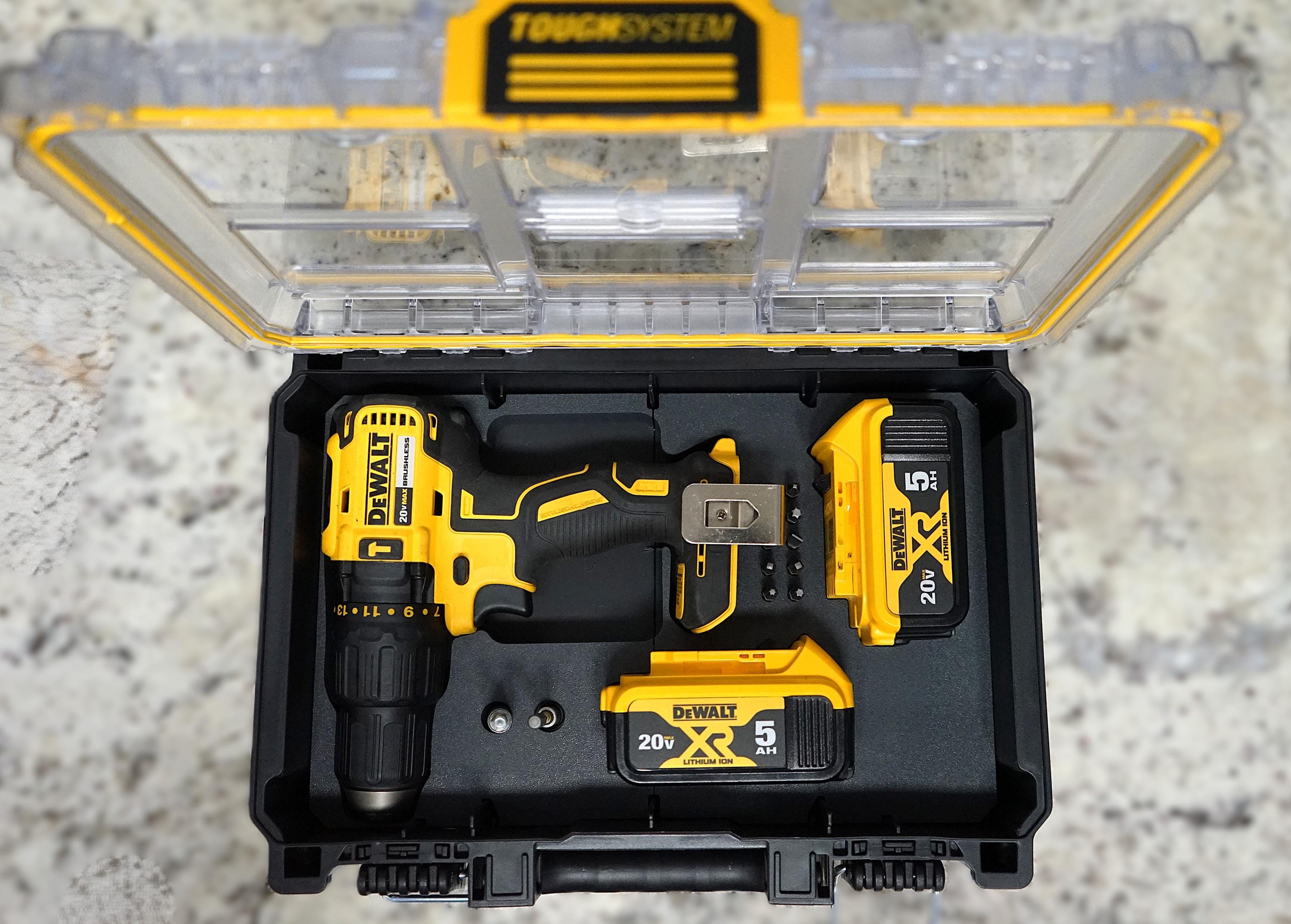 DeWalt Drill (DCD776, DCD777, DCD778) and Battery (DCB204, DCB205, DCB206) Insert for DeWalt Tough System 2.0 Deep Compact Organizer