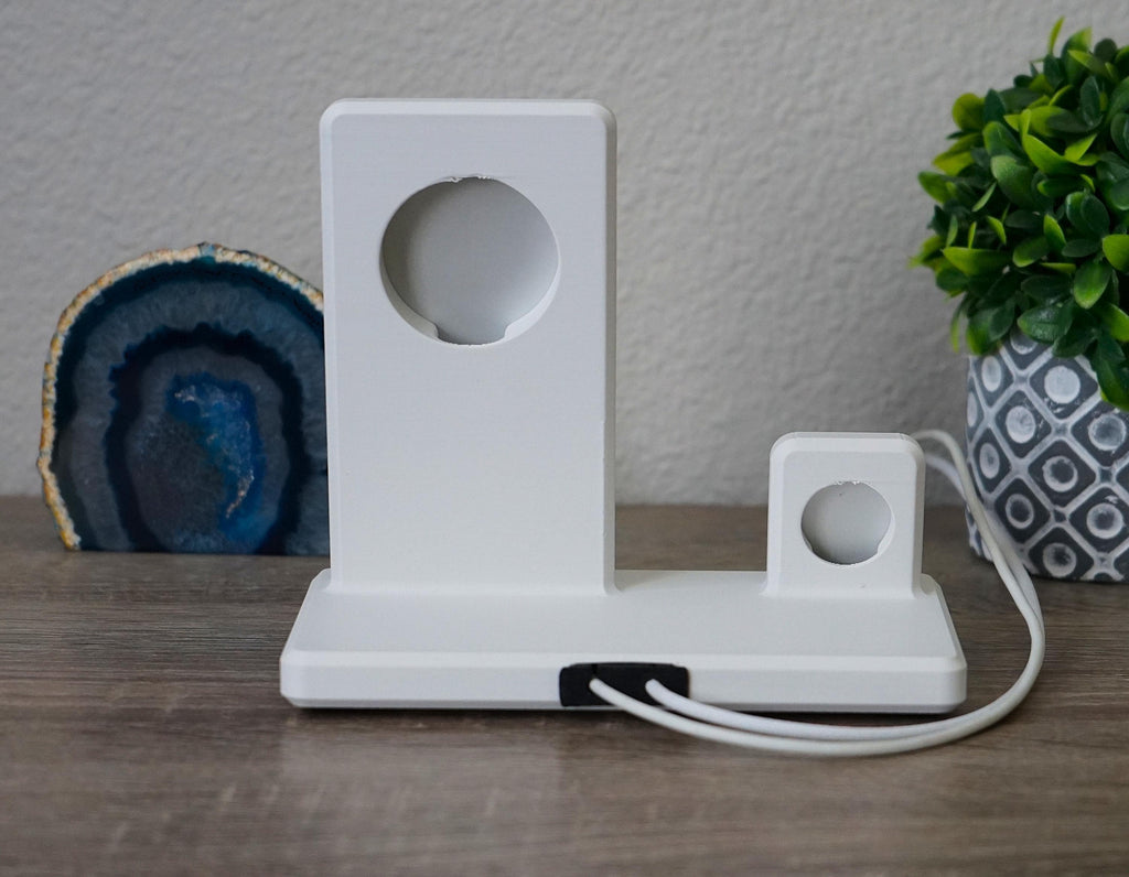 Upright MagSafe iPhone and Apple Watch Holder for Charging (3D Printed)