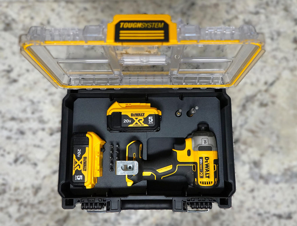 DeWalt Impact Drill (DCF885, DCF887, DCF888) and Battery (DCB204, DCB205, DCB206) Insert for DeWalt Tough System 2.0 Deep Compact Organizer