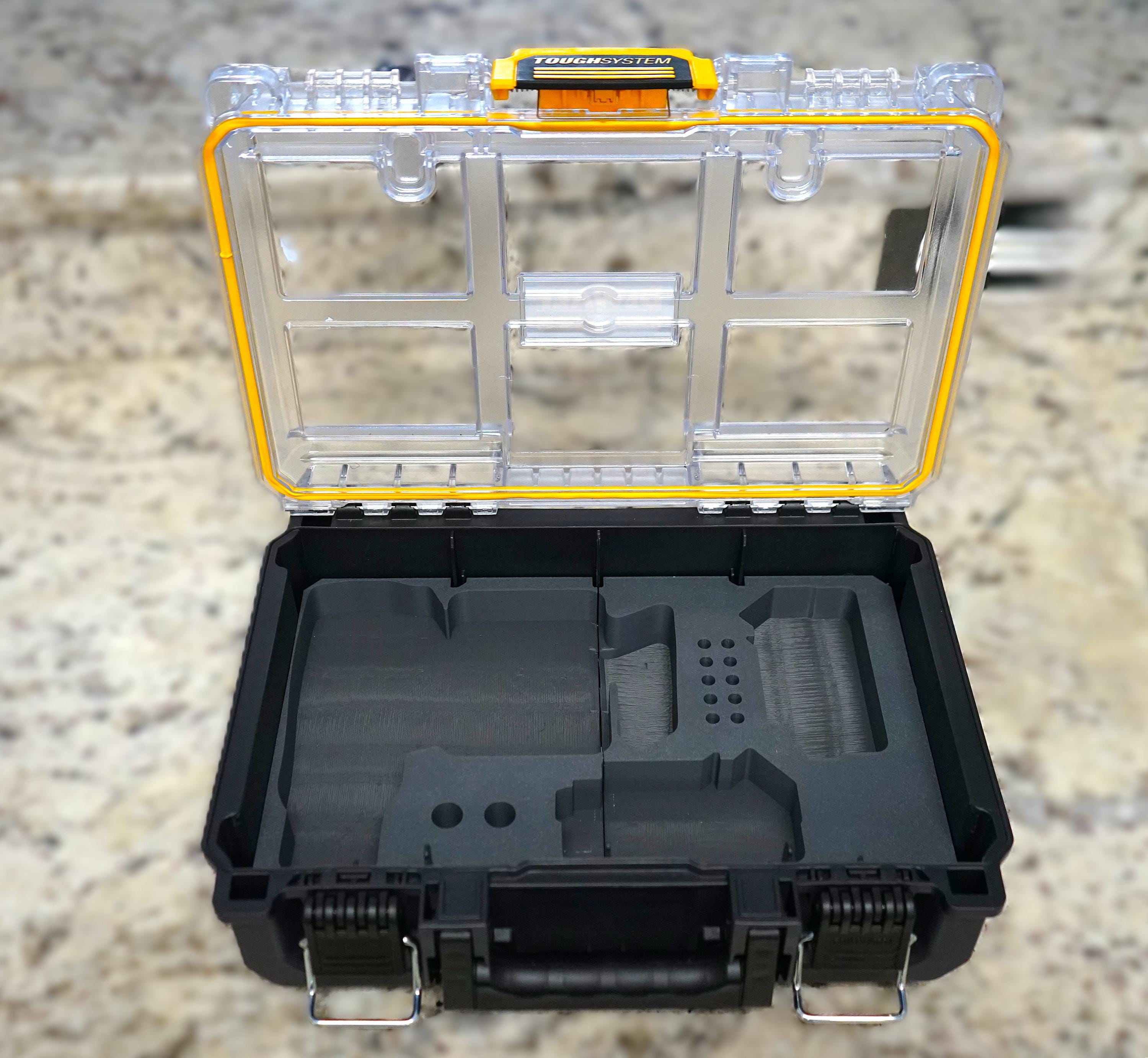 DeWalt Drill (DCD776, DCD777, DCD778) and Battery (DCB204, DCB205, DCB206) Insert for DeWalt Tough System 2.0 Deep Compact Organizer