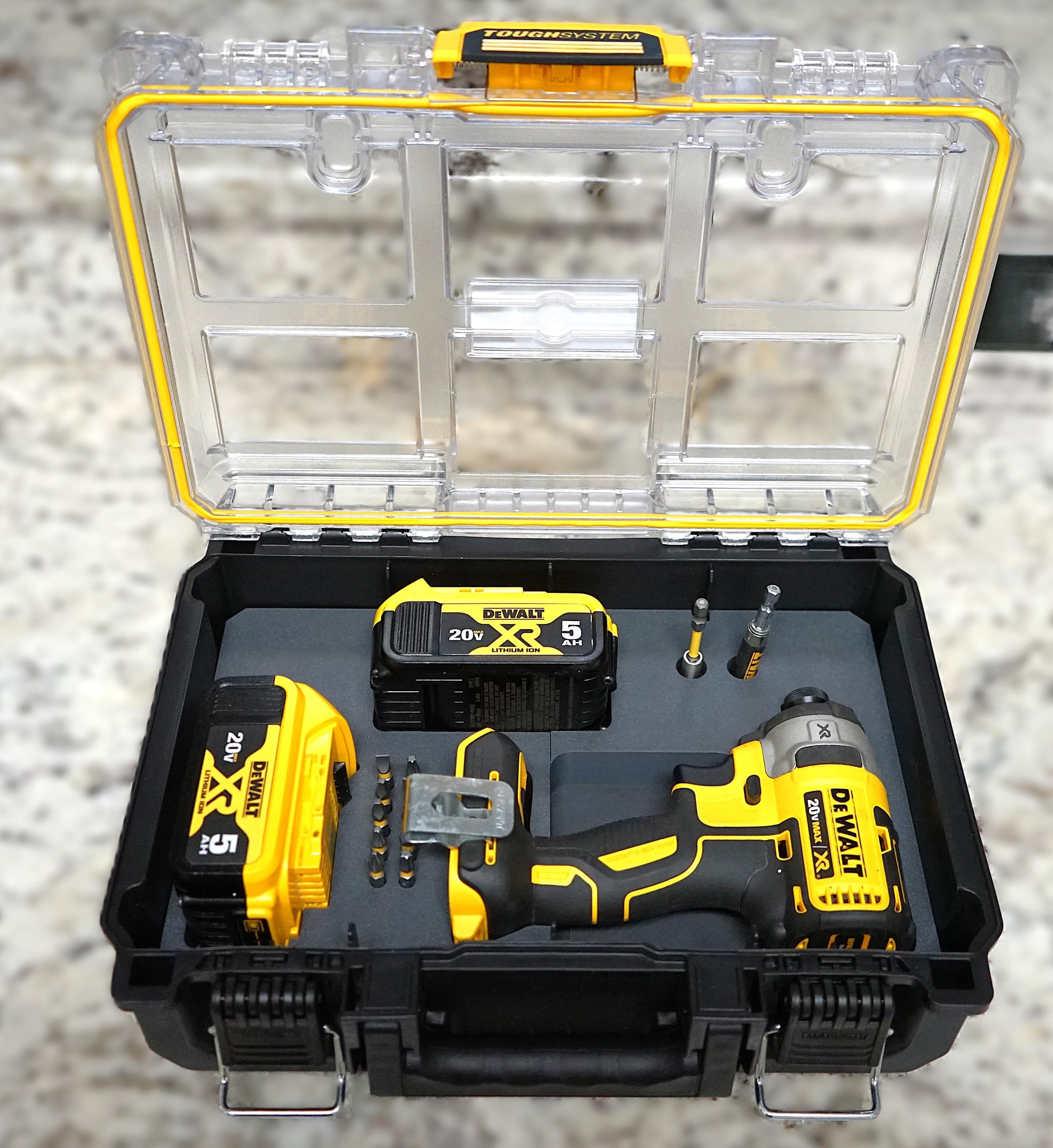 DeWalt Impact Drill (DCF885, DCF887, DCF888) and Battery (DCB204, DCB205, DCB206) Insert for DeWalt Tough System 2.0 Deep Compact Organizer